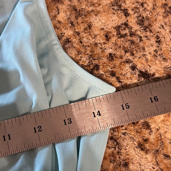 Venus Mint Green Sheer Top Sleeveless Mini Dress Ruched Waist Dress Sz Small - Picture 5 of 15